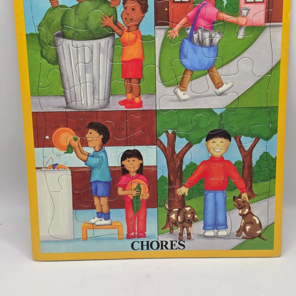 PuzzlePatch Picture Puzzles Kids Multicolor Gardening Chores 1993 Vintage 2 Pack